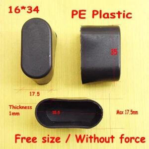 Elliptical Tube Feet Covers for Tables (16x34, 20x40mm), Steel Square Tube, Anti-Slip Design, School Desk Furniture Protector