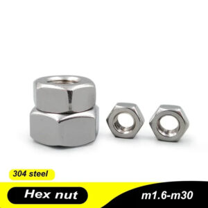 M1.6 M2 M3 M4 M5 M6 M8 M10 M12 M14 M16 M18 M20 M22 M24 m27 M30 304 steel hexagon nut stainless steel bolt fastener set
