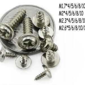 Series#PWA M1.7 m2 m2.3 m2.6 screw#Electronic Disc computer screw with steel washer gaskeat consumer phone head micro screw