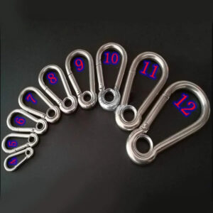 304 Stainless Steel  Spring clasp hasps Carabiner Snap Hook Keychain mountaineering safty buckle hanging key buckle steel rope