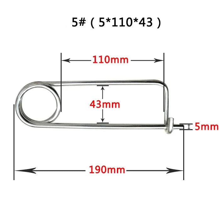 Brooch steel Steel safty dia 2 3 4 5 6 6.5 8mm square shape spring pin quick lock Brooch locking fastener car - Image 4
