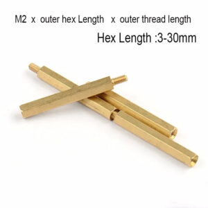 M2 thread copper spacer Length 3-30mm +3mm Copper Nut M2 Hex Brass Standoff Spacer Male - Female Copper Double-pass Column
