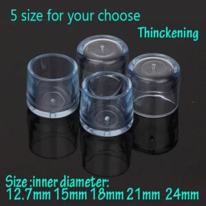 12.7mm transparent chair feet pad leg cap Clear chair flexiable tube feet end pads furniture table desk  slip scratch proof