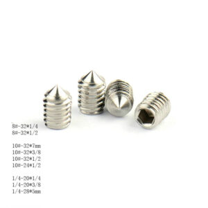 UNC 8#-32 10#-32 1/4-20 304 steel set screw sharp end steel inner hex no head bolt concave hollow end DIN 916 Black 3D printer