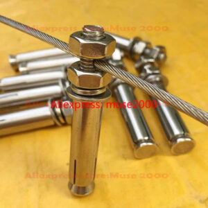 Drilling hole Wall anchor steel rope innserting screw expansion Window net wire clamp holder anchor safty net home garden net