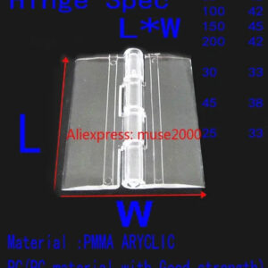 Transparent door hinges 25 30 45 65 100 150 200 300 mm , arcylic plastic clear latch pet hamster cage show exhibition cupboard