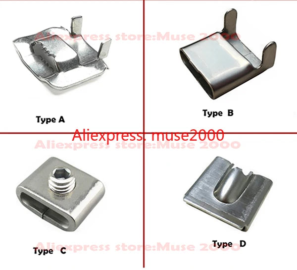 304 steel cable tie buckle Outdoor transport sign label board hanger fastener holder clamp clip clasp self-locking electric pole - Image 3