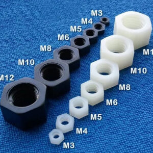 SHK M3 M4 M5 M6 M8 M10 M12 Nylon nut White and Black Plastic bolt set fastener Insulation Plastic Hex Nut Screw DIN934 PA66