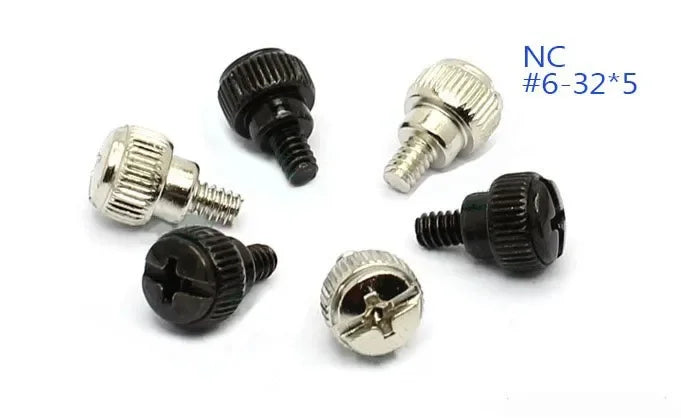 #6-32*5mm siliver knurled adjusting screw Computer host Thumb m3.5 bolt fastener,NC America Coarse Thread,Large handle Head