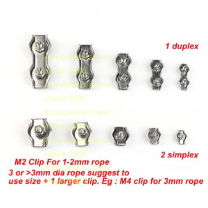 M2 M3 M4 M5 M6 M8 M10 Twist wire rope simplex duplex rope clip 304 steel hardware hooker hanger photo frame fastener ending tip