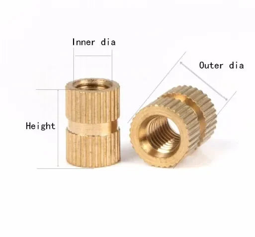 1/4-20 unc molding Brass nut plastic parts accessaries detachable injection nuts brass knurled nut pre embeded nuts copper