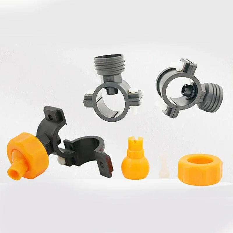 Direction adjustable plastic nozzle 1,1.2 inch pipe steel clamp tube detachable clip mist water sprayer - Image 4