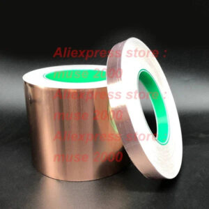 2 sides conductive Brass adhesive tape 0.06mm copper sheet glue backed film board Shielding signal phone PCB conductivity