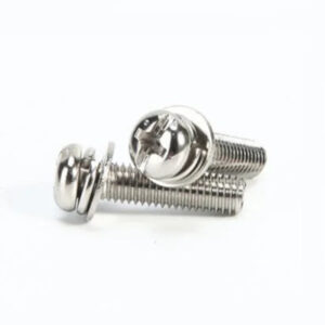 pan head screw with washer set steel nickle plated M2 M2.5 M3 M4 cross and slotted drive bolt fastened carbon steel