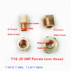 7/16 20 UNF female G1/4 G1/2 inch male brass Female to male coupling brass coupler copper pipe joint connector meter tapping
