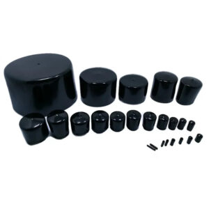 Black 25 26 27 28 29 30 31 32 33 34 35 36 37 38 39 40mm inner PVC vinyl cap tube end plastic protector cover ends flexiable soft