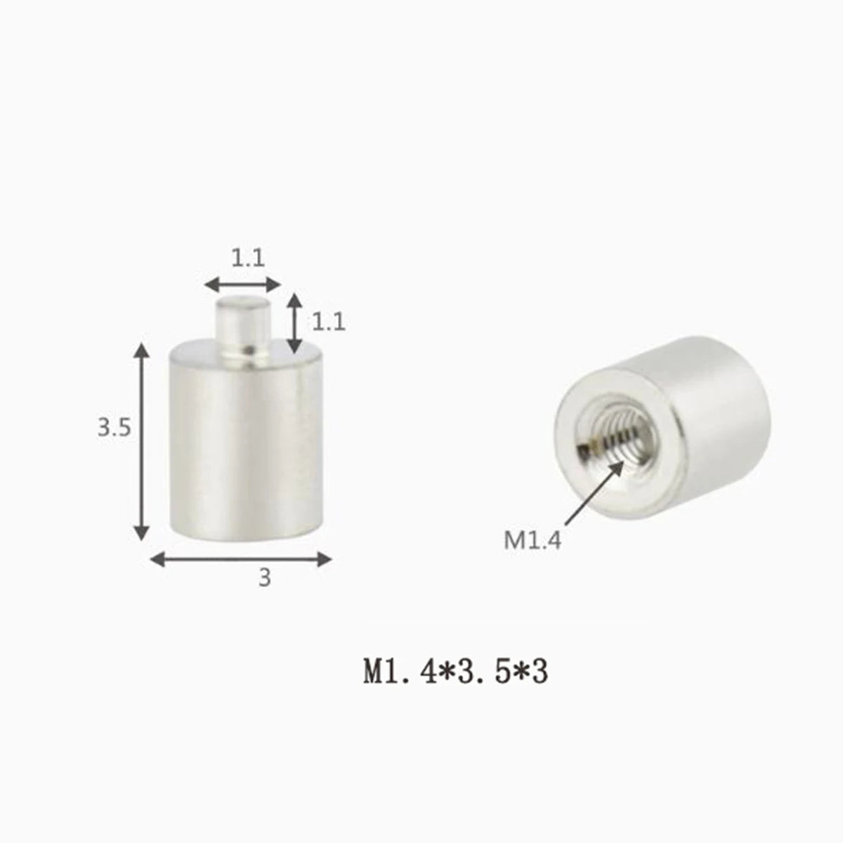 M1.4 standoff brass spacer copper weld soldering pin PCB LED SMT thread connector Copper Nut threaded pass Column - Image 3