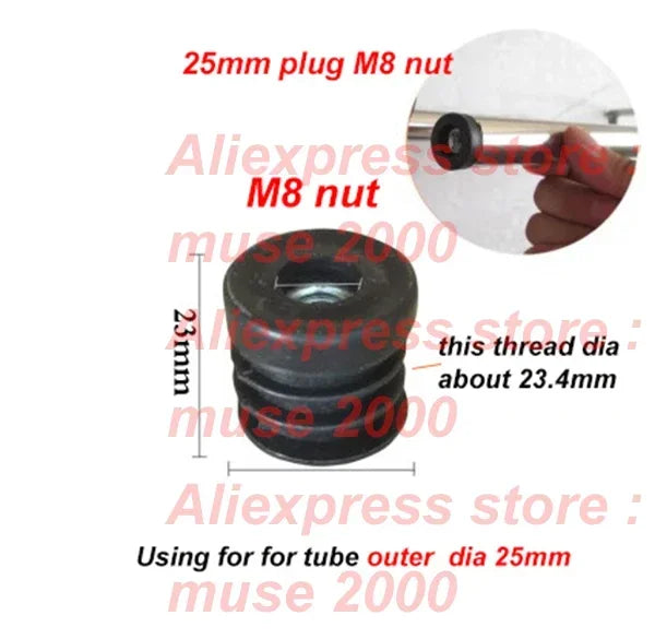 25mm steel pipe plug holder clothes shelf holder base ends roller hanging pole furniture hanger tee joint connector lean pipe - Image 3