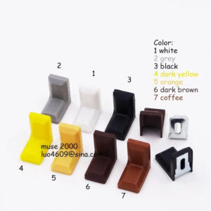 Steel corner bracket with plastic cap cover cabinet cupboard board furniture hardware support layer stayer right angle 90 degree