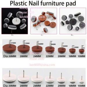 18 20 22 24 28mm dia plastic felt pad bottom nail feet flet pad wood furniture sofa parts cupboard floor pad chair table