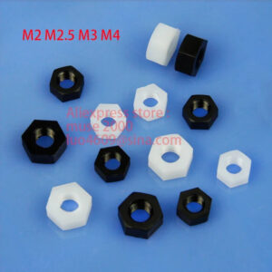 M2 M2.5 m3 m4 plastic nut nylon PA white black nut fastener Hex Hexagon Lights insulation proof anti corrosion plane screw bolt
