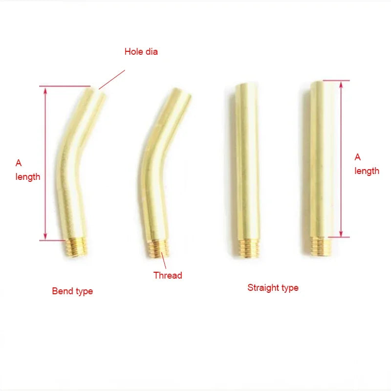 CNC water nozzle straight line bend brass M8 hole tube spray nozzle Length 5-100mm