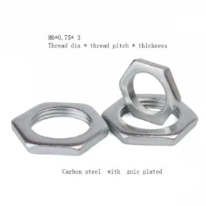 Thin nut Fine Pitch Nut M6 M8 M10 M12 M14 M16 carbon steel hex clockwise thin thickness bolt fastener
