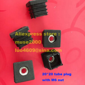 20X20mm m6 steel Nut embedded square blanking tube plastic plug cap cover ending,pads, roller bolt screw set screw on feet pad