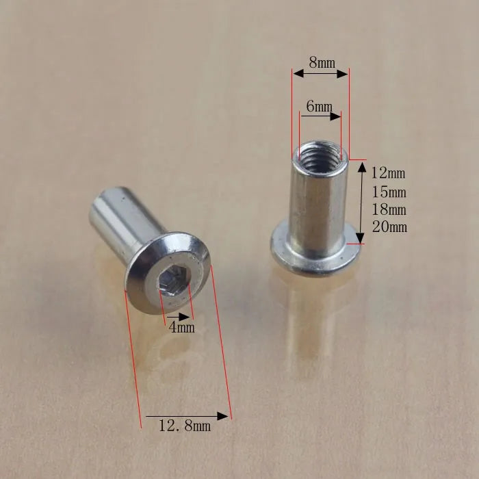 M6x12 - 120 mm Furniture locking Bolt nut plate fastener screw nut particle board longer screw panel fastener - Image 2