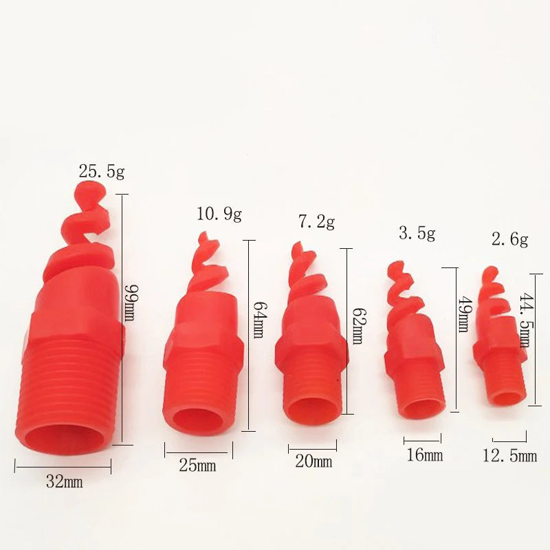 1/2 1/4 3/8 1 inch helix spray nozzle sprayer nozzle pp plastic for waste gas Depressurization tower,gas denitration