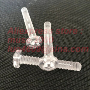 M5*6 8 10 12 16 20 25 30 35 40mm Plastic screw,Transparent clear M6 Bolts,Round Head slotted drive,acrylic PC LED Lighting screw