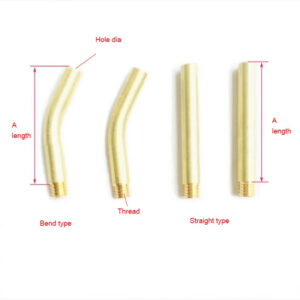 CNC washing nozzle  straight line bend brass M5x0.8 pitch thread 3mm hole tube spray nozzle Length 5-100mm