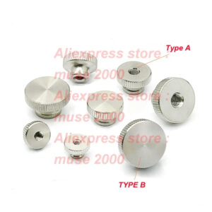 ss303 stainless steel M2 M2.5 M3 M4 M5 M6 manual adjustment knurled steel thicken nut straight knurling Thumb nut high base dia