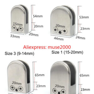 304 steel glass board holder basement feet standard off spacer Bathroom glass partition guardrail toilet feet stair Railings