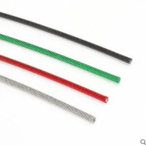 PVC Plastic coated steel rope 1 1.5 2 3 4 5mm black plastic tranded 304 steel rope wire twist clothes line clear red black green
