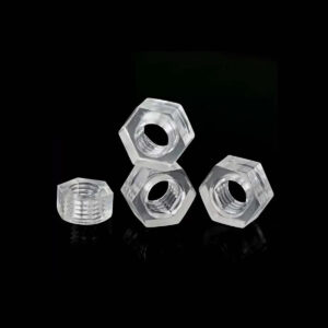 M8 plastic nut clear Transparent nut arcylic plastic Metric Coarse Thread Plastic Hex Nut Screw Nut Hexagon Nut light LED DIY.