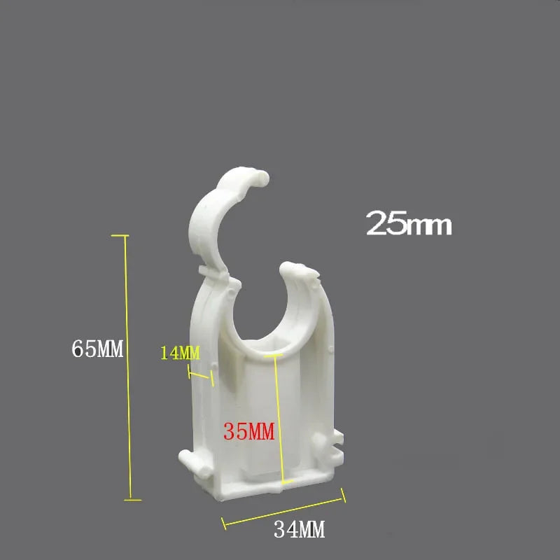 white OD20 25 32 40mm PPR pipe clip heighten Plastic Holder water pipe Tube install grapple Single U clip DN15 20 25 32 40 50 - Image 4
