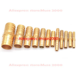 19 25mm Quick fitting Brass Splicer Pipe Fitting straight Hose Copper Barbed silica rubber tube onnector Joint Coupler Adapter