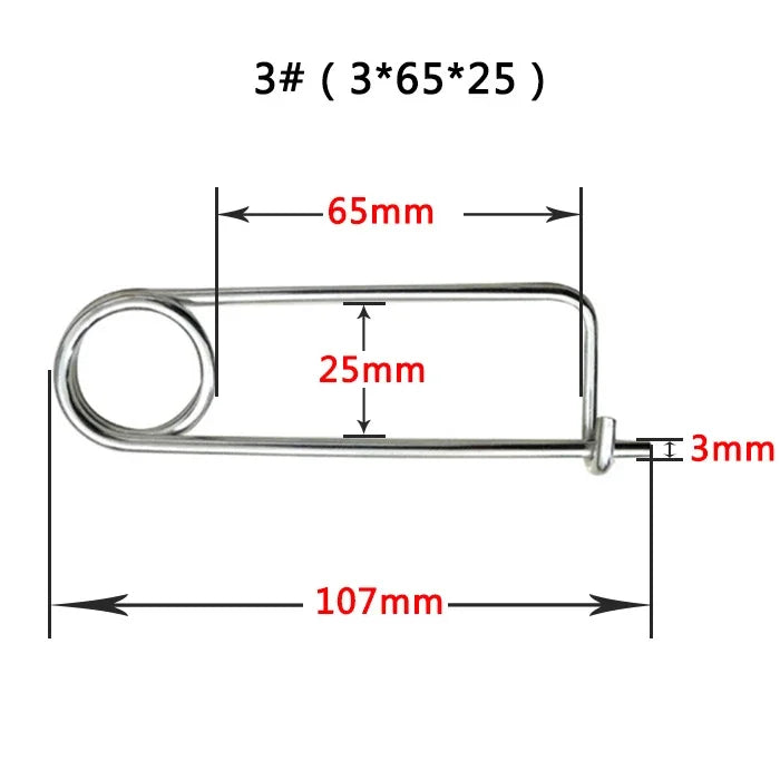Brooch steel Steel safty dia 2 3 4 5 6 6.5 8mm square shape spring pin quick lock Brooch locking fastener car - Image 2