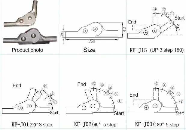 Folding Sofa hinge Adjustable connector down 5 gears steps backing angle Hardware Furniture Accessories Ratchet Hinges - Image 5