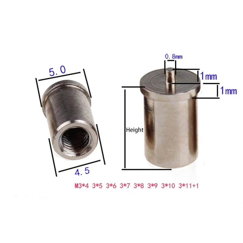 M3 standoff brass spacer 4-12mm copper weld soldering pin PCB LED SMT thread connector Copper Hex Nut threaded pass Column - Image 2