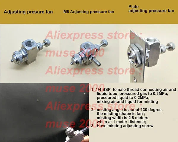No adjusting Gas Atomizing Nozzle misting fan round covering water Spray garden Fight Machine nozzle misting fog water spraying - Image 6