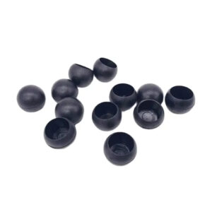 16mm Black PVC Tube Cap Cover with Stylish Ball End Design - Ideal for Scrach Protection and Easy Insertion on Steel Tables and