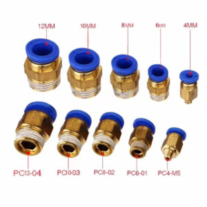 SPC series pneumatic air joint 4 6 8 10 12 16 mm gas pipe tube connector brass thread BSPT 1/8 1/4 3/8 1/2 3/4 inch nozzle