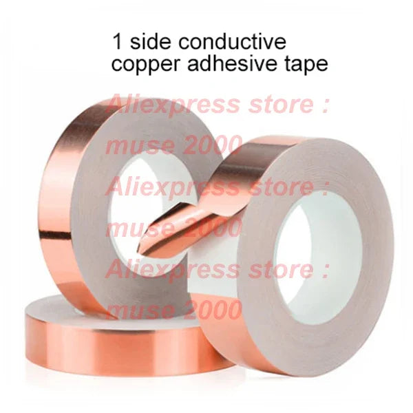 1 side conductive Brass adhesive tape 0.06mm copper sheet glue backed film board Shielding signal phone PCB conductivity - Image 2