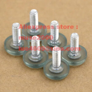 M6X18 screw on feet pad Leg hard PVC clear plastic steel bolt High base Adjustable Base Table Levelling Glide Feet Foot Screw On