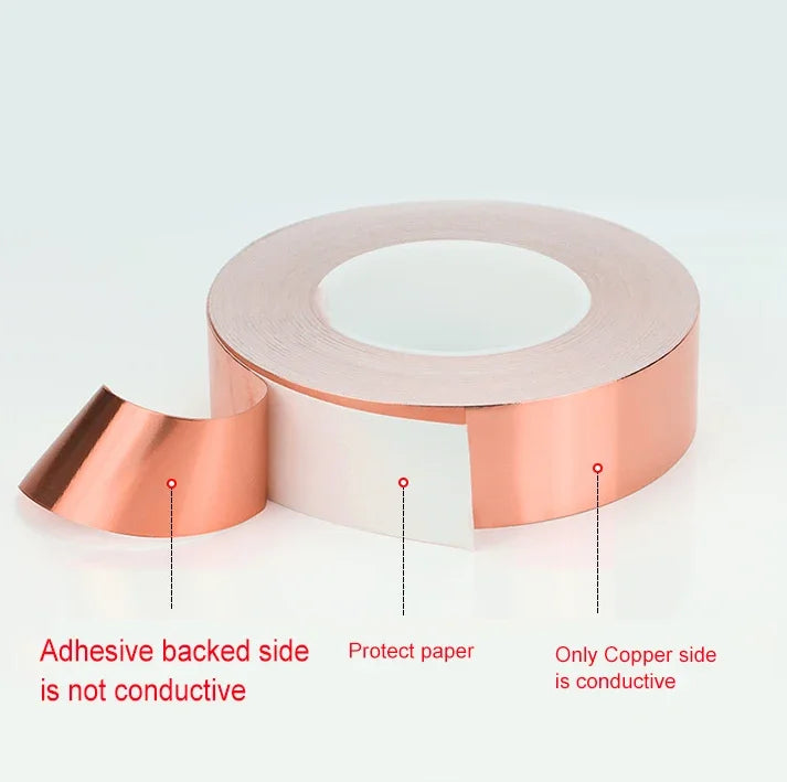 1 side conductive Brass adhesive tape 0.1mm copper sheet glue backed film board Shielding signal phone PCB conductivity - Image 2