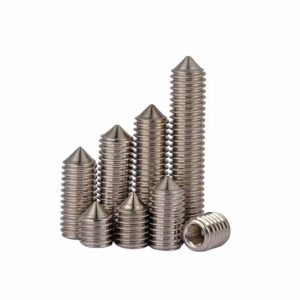 Grub screw M3 M4 M5 set screw fastener inner hex Sharp tip ends stainless steel Hexagon socket set bolt outer thread kimi