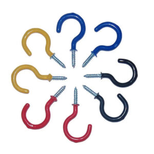 1,1-1/4 1-1/2 2 inch eye screw question mark hooker hanger plastic coated plated door wall Tent camping wood nail screw
