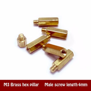 M3 thread copper spacer 4-18mm +4mm short male thread screw outer Hex nut pillars  Nut Hex Brass Standoff  Male - Female Copper